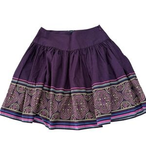 Gap Women's Skirt Purple Boho Feminine Full Floral Beachy Art to Wear Size 4